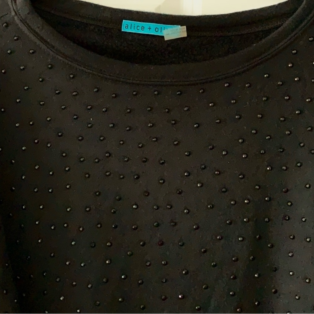 Alice + Olivia Black Studded Women's Top